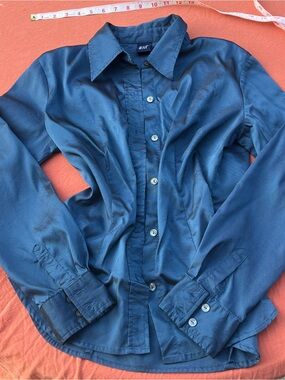 GAP Deep Blue Button-Up Shirt Jacket